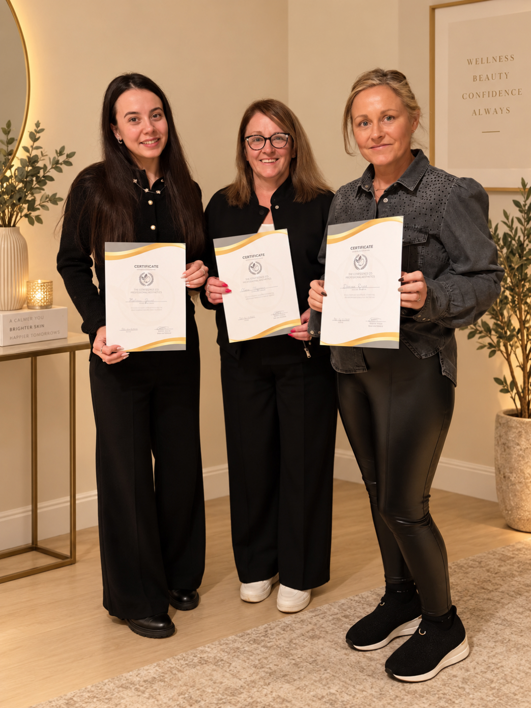 Equipo de HairSpa by Rigat con sus certificaciones de Hair & Nature Headspa Academy
